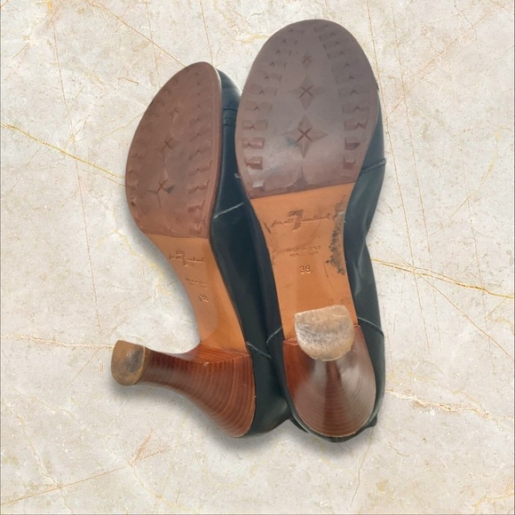 For all Mankind Ankle Boot Black Leather Lace Up Vintage‎ Boho Goth Witchy SZ 38 - Picture 7 of 12